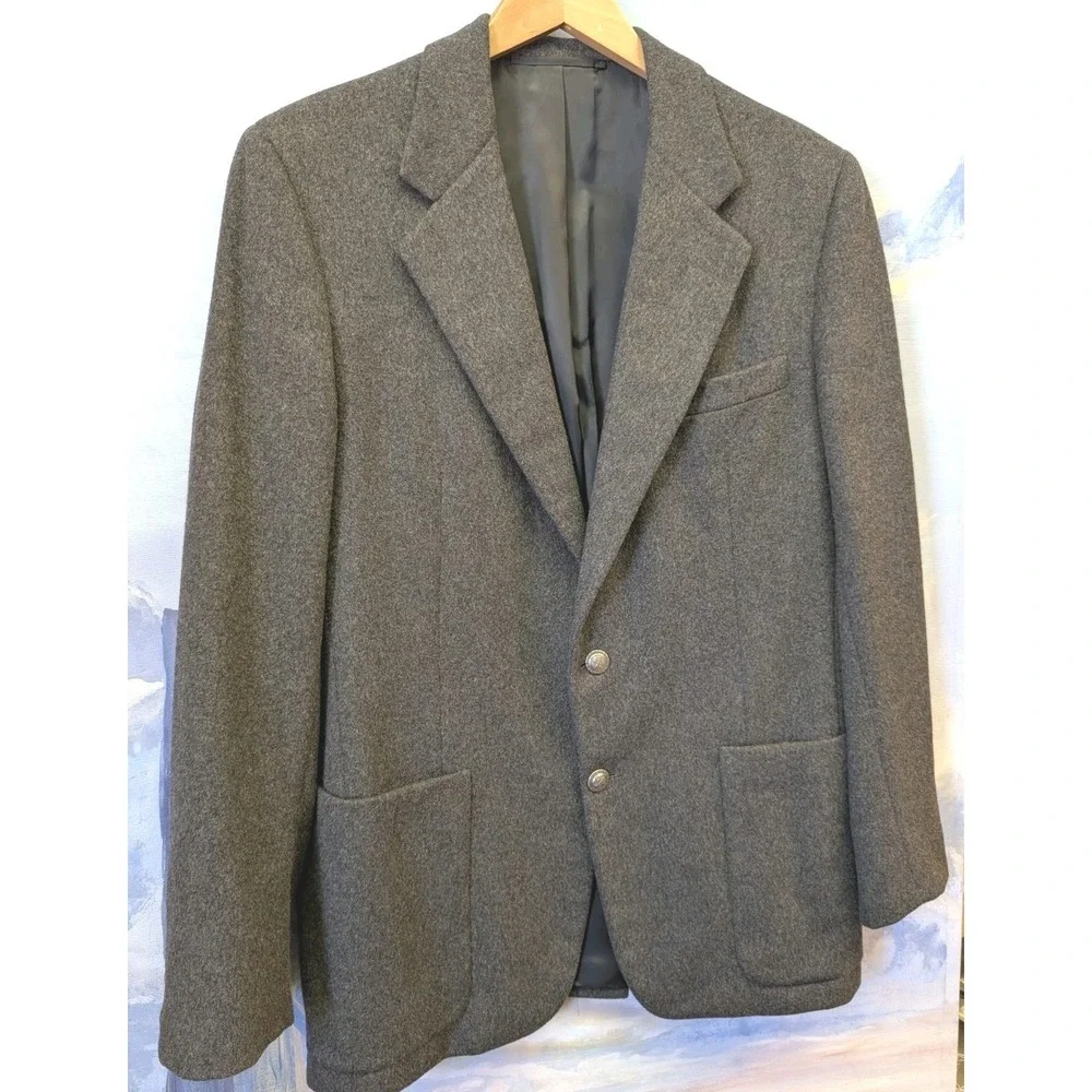 Hickey Freeman 42 Luxury Vintage Cashmere Sport Jacket Custom In Gray LNC!